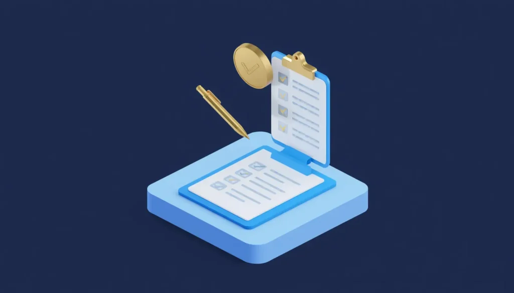 3D checklist illustration — questions to ask an SEO agency before hiring in Uganda