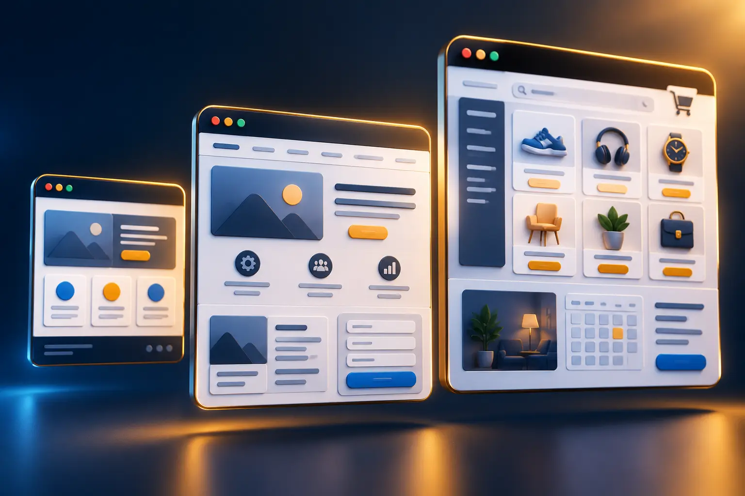 Website design prices in Uganda compared across three packages, from a five-page site to a twelve-page site with e-commerce